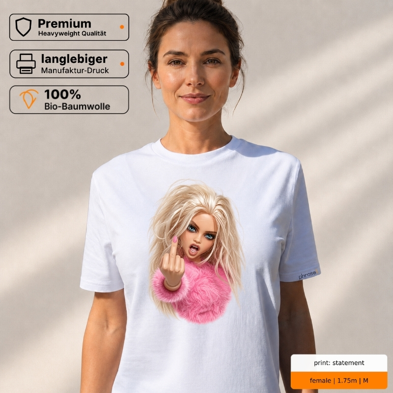 Premium T-Shirt mit rebellischem Puppen-Motiv